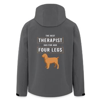 Therapiehund Therapeut Therapie Hund Hundetraining - Recycelte Männer Softshell-Jacke von Stanley/Stella - Anthrazit - Hinten - AI Model Male 185 light (185cm)