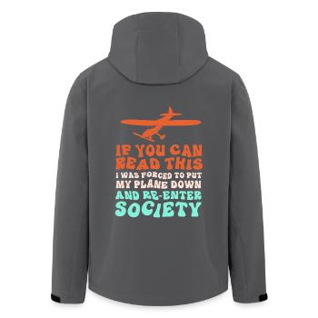 Modellflug Modellflugzeug - Recycelte Männer Softshell-Jacke von Stanley/Stella - Anthrazit - Hinten - AI Model Male 185 light (185cm)