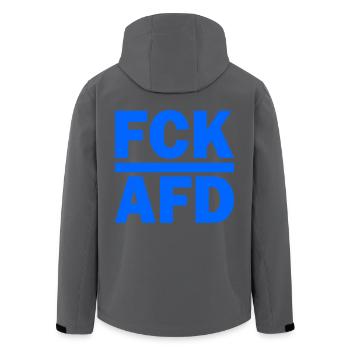 Fck afd - Recycelte Männer Softshell-Jacke von Stanley/Stella - Anthrazit - Hinten - AI Model Male 185 light (185cm)