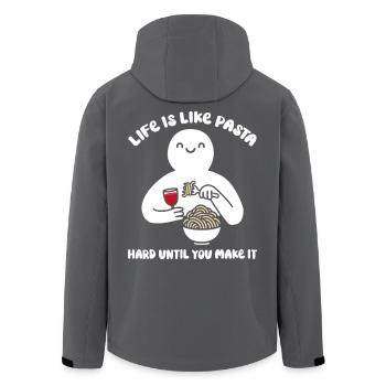 Das Leben ist wie Pasta, hart, bis du es schaffst - Recycelte Männer Softshell-Jacke von Stanley/Stella - Anthrazit - Hinten - AI Model Male 185 light (185cm)