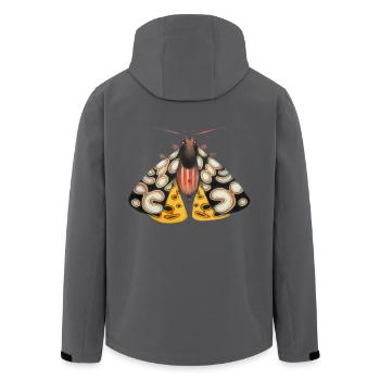 Moth schwarz und gelb - Recycelte Männer Softshell-Jacke von Stanley/Stella - Anthrazit - Hinten - AI Model Male 185 light (185cm)