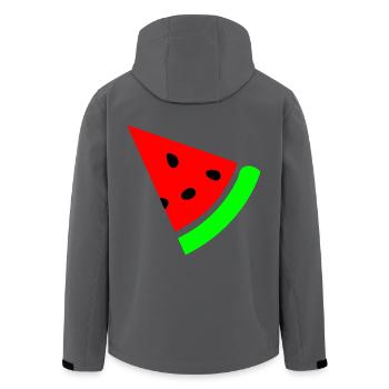 Wassermelone - Recycelte Männer Softshell-Jacke von Stanley/Stella - Anthrazit - Hinten - AI Model Male 185 light (185cm)