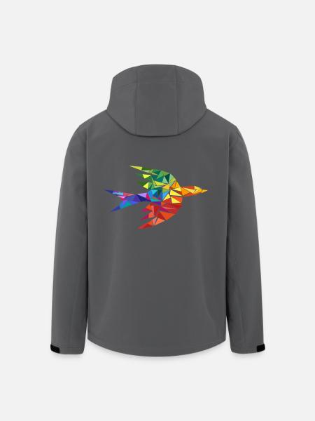 Falcon Mosaik - Recycelte Männer Softshell-Jacke von Stanley/Stella - Anthrazit