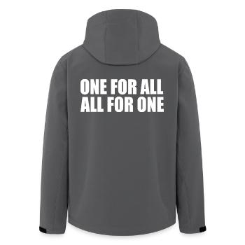 One for all all for one - Recycelte Männer Softshell-Jacke von Stanley/Stella - Anthrazit - Hinten - AI Model Male 185 light (185cm)