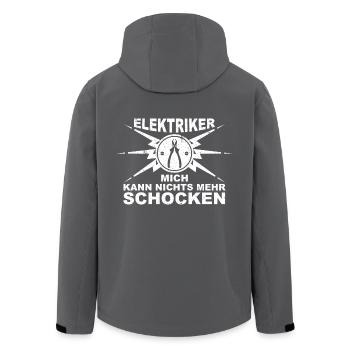 Elektriker - Mich kann nichts mehr schocken - Recycelte Männer Softshell-Jacke von Stanley/Stella - Anthrazit - Hinten - AI Model Male 185 light (185cm)