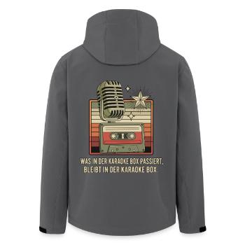 Was in der Karaoke Box passiert, bleibt in der... - Recycelte Männer Softshell-Jacke von Stanley/Stella - Anthrazit - Hinten - AI Model Male 185 light (185cm)
