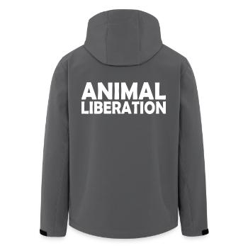 Animal liberation - Recycelte Männer Softshell-Jacke von Stanley/Stella - Anthrazit - Hinten - AI Model Male 185 light (185cm)