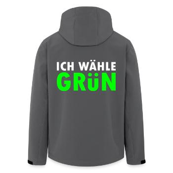 Ich wähle grün - Recycelte Männer Softshell-Jacke von Stanley/Stella - Anthrazit - Hinten - AI Model Male 185 light (185cm)