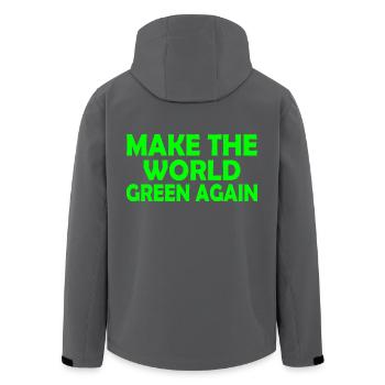 Make the world green again - Recycelte Männer Softshell-Jacke von Stanley/Stella - Anthrazit - Hinten - AI Model Male 185 light (185cm)