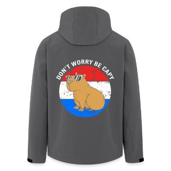 Capybara - Recycelte Männer Softshell-Jacke von Stanley/Stella - Anthrazit - Hinten - AI Model Male 185 light (185cm)