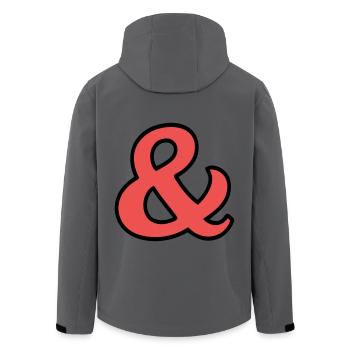 And signs - Men’s Recycled Softshell Jacket by Stanley/Stella - anthracite - Back - AI Model Male 185 light (185cm)