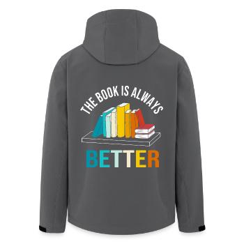 Leseratte Bibliothek Bücherwurm Buch Lesen - Recycelte Männer Softshell-Jacke von Stanley/Stella - Anthrazit - Hinten - AI Model Male 185 light (185cm)
