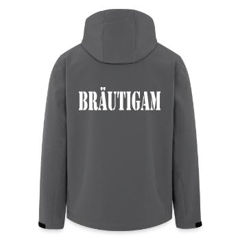 Bräutigam - Recycelte Männer Softshell-Jacke von Stanley/Stella - Anthrazit - Hinten - AI Model Male 185 light (185cm)