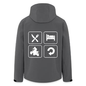 Quad - Recycelte Männer Softshell-Jacke von Stanley/Stella - Anthrazit - Hinten - AI Model Male 185 light (185cm)