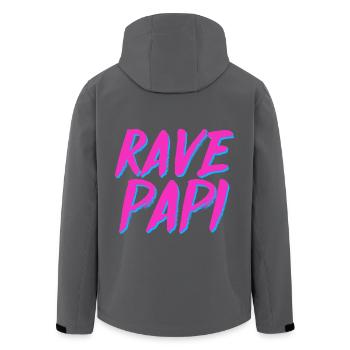 Rave Dad Techno House Electro Festival Hardstyle - Recycelte Männer Softshell-Jacke von Stanley/Stella - Anthrazit - Hinten - AI Model Male 185 light (185cm)