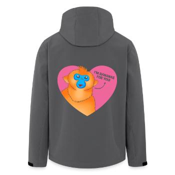 Stupsnasenaffe Affe Schimpanse - Recycelte Männer Softshell-Jacke von Stanley/Stella - Anthrazit - Hinten - AI Model Male 185 light (185cm)