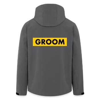 Groom - Recycelte Männer Softshell-Jacke von Stanley/Stella - Anthrazit - Hinten - AI Model Male 185 light (185cm)