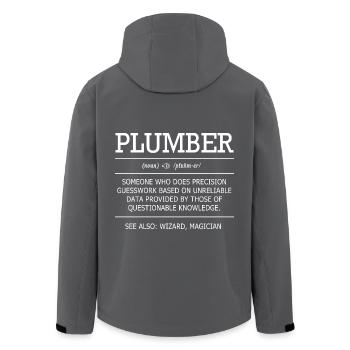 Klempner Installateur - Recycelte Männer Softshell-Jacke von Stanley/Stella - Anthrazit - Hinten - AI Model Male 185 light (185cm)