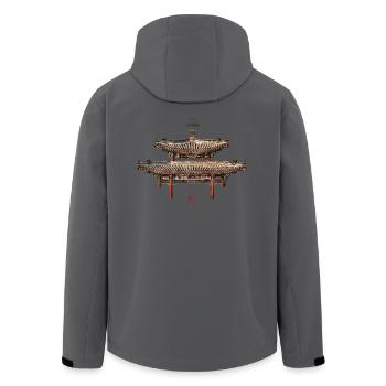 Chinesisch_Architektur_Zhichun1886_Sommerpalast - Recycelte Männer Softshell-Jacke von Stanley/Stella - Anthrazit - Hinten - AI Model Male 185 light (185cm)
