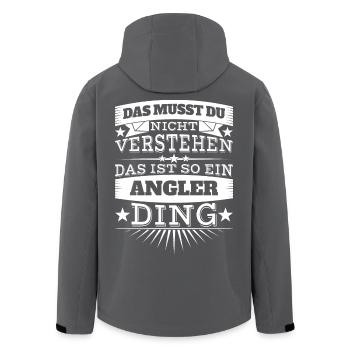 Angler Ding - Recycelte Männer Softshell-Jacke von Stanley/Stella - Anthrazit - Hinten - AI Model Male 185 light (185cm)