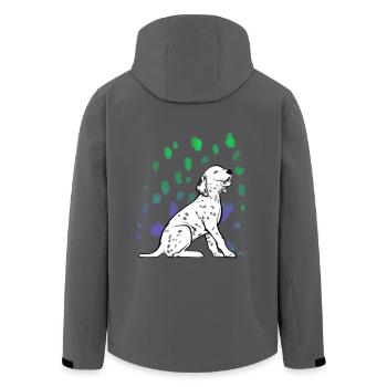 Chiot dalmatien - Veste softshell homme en polyester recyclé Stanley/Stella - charbon - Dos - AI Model Male 185 light (185cm)