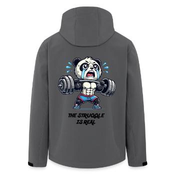 Panda beim Krafttraining | Lustiges Fitness Tier - Recycelte Männer Softshell-Jacke von Stanley/Stella - Anthrazit - Hinten - AI Model Male 185 light (185cm)
