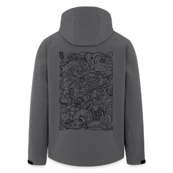 Hidden object garden magic - to color yourself - Men’s Recycled Softshell Jacket by Stanley/Stella - anthracite - Back - AI Model Male 185 light (185cm)