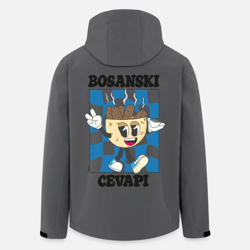 Cevapi Bosnian Cartoon Blue Mascot - Men’s Recycled Softshell Jacket by Stanley/Stella - anthracite