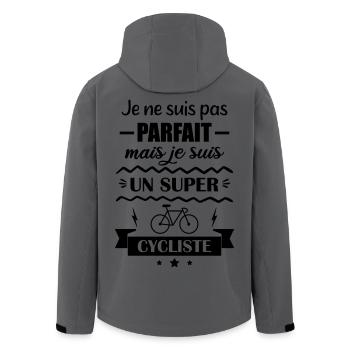 Ich bin nicht perfekt, aber ein großartiger Radfahrer - Recycelte Männer Softshell-Jacke von Stanley/Stella - Anthrazit - Hinten - AI Model Male 185 light (185cm)