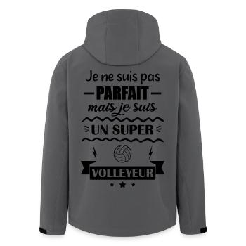Super Volleyeur Sport Plage Volley - Veste softshell homme en polyester recyclé Stanley/Stella - charbon - Dos - AI Model Male 185 light (185cm)