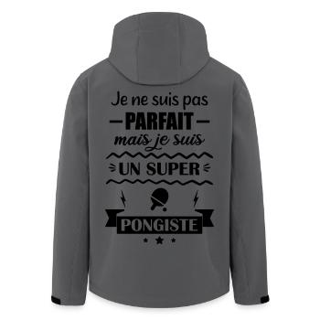 Super Pongiste Tennis de Table Ping-Pong Ping Pong - Veste softshell homme en polyester recyclé Stanley/Stella - charbon - Dos - AI Model Male 185 light (185cm)