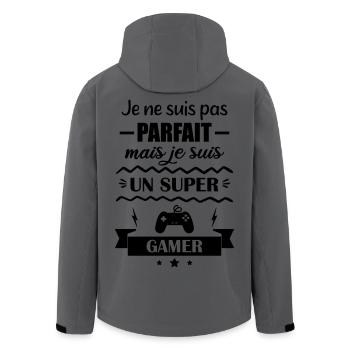 Super Gamer Gamer Videospiel Geek Gamer Gaming - Recycelte Männer Softshell-Jacke von Stanley/Stella - Anthrazit - Hinten - AI Model Male 185 light (185cm)