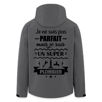 Not perfect but great plumber - Men’s Recycled Softshell Jacket by Stanley/Stella - anthracite - Back - AI Model Male 185 light (185cm)