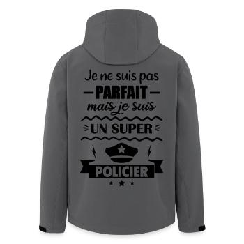 Nicht perfekt, aber super Polizei - Recycelte Männer Softshell-Jacke von Stanley/Stella - Anthrazit - Hinten - AI Model Male 185 light (185cm)