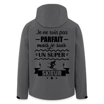 Nicht perfekt, aber großartiger Skifahrer - Recycelte Männer Softshell-Jacke von Stanley/Stella - Anthrazit - Hinten - AI Model Male 185 light (185cm)