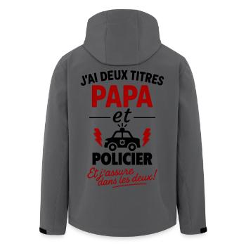 Vater-und-Polizist-Weihnachts-Vatertagsgeschenk-Idee - Recycelte Männer Softshell-Jacke von Stanley/Stella - Anthrazit - Hinten - AI Model Male 185 light (185cm)