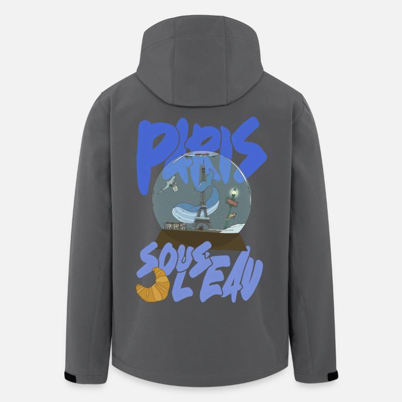 Paris Schneekugel Blau – Eiffel-Ikone - Recycelte Männer Softshell-Jacke von Stanley/Stella - Anthrazit