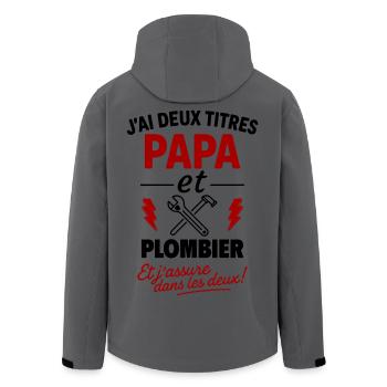 Vatertagsgeschenkidee für Papa und Klempner - Recycelte Männer Softshell-Jacke von Stanley/Stella - Anthrazit - Hinten - AI Model Male 185 light (185cm)