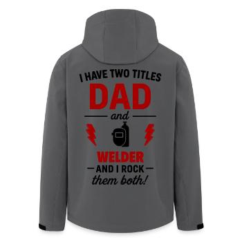 Cadeau Papa Soudeur pour Noël fête des pères - Veste softshell homme en polyester recyclé Stanley/Stella - charbon - Dos - AI Model Male 185 light (185cm)