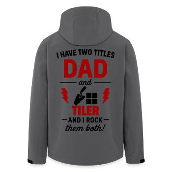 Dad Tiler Gift Christmas Father's Day - Men’s Recycled Softshell Jacket by Stanley/Stella - anthracite - Back - AI Model Male 185 light (185cm)