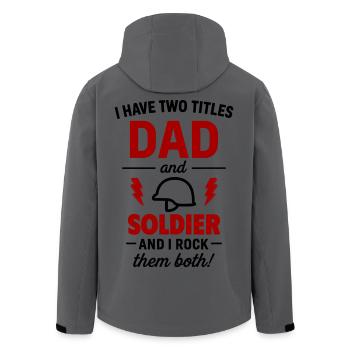 Papa Soldat Geschenk Vatertag Weihnachten  - Recycelte Männer Softshell-Jacke von Stanley/Stella - Anthrazit - Hinten - AI Model Male 185 light (185cm)