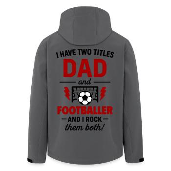 Papa Fußballer Geschenk Vatertag Weihnachten - Recycelte Männer Softshell-Jacke von Stanley/Stella - Anthrazit - Hinten - AI Model Male 185 light (185cm)