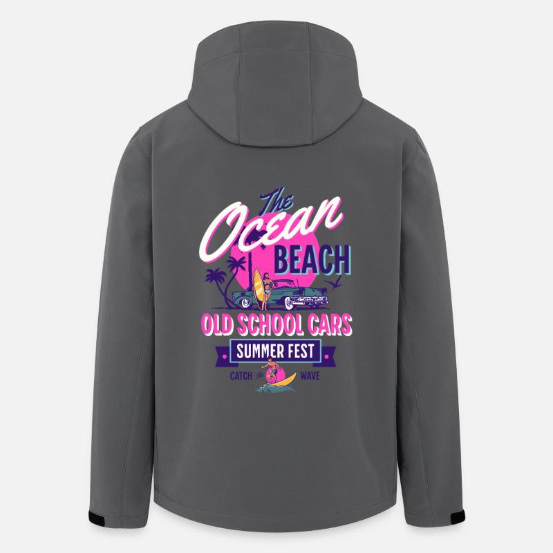 Beach Ocean Old School Cars Summer - Men’s Recycled Softshell Jacket by Stanley/Stella - anthracite