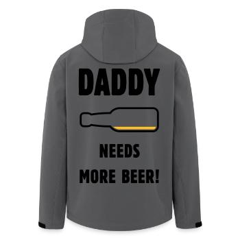 Papa a besoin de plus de bière ! (Papa / Papa / Bière / PUT) - Veste softshell homme en polyester recyclé Stanley/Stella - charbon - Dos - AI Model Male 185 light (185cm)