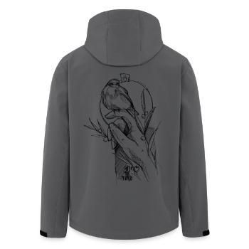 Rotkehlchen  - Recycelte Männer Softshell-Jacke von Stanley/Stella - Anthrazit - Hinten - AI Model Male 185 light (185cm)