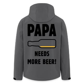 Papa a besoin de plus de bière ! (Bière Père Papa / POS 2C) - Veste softshell homme en polyester recyclé Stanley/Stella - charbon - Dos - AI Model Male 185 light (185cm)