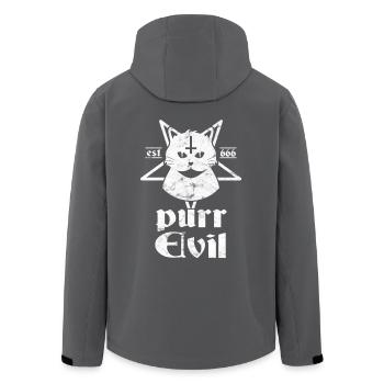 Satanic Cat Purr Evil Pentagram 666 Atheist - Recycelte Männer Softshell-Jacke von Stanley/Stella - Anthrazit - Hinten - AI Model Male 185 light (185cm)