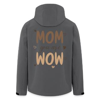Mama Du Bist Wow Mom You Are Wow Mutter Muttertag - Recycelte Männer Softshell-Jacke von Stanley/Stella - Anthrazit - Hinten - AI Model Male 185 light (185cm)