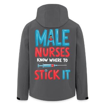 Männliche Krankenschwestern - Recycelte Männer Softshell-Jacke von Stanley/Stella - Anthrazit - Hinten - AI Model Male 185 light (185cm)
