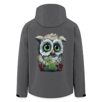 Owl - Recycelte Männer Softshell-Jacke von Stanley/Stella - Anthrazit - Hinten - AI Model Male 185 light (185cm)